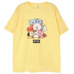 t-shirt brzoskwiniowy z nadrukiem bt21 happy