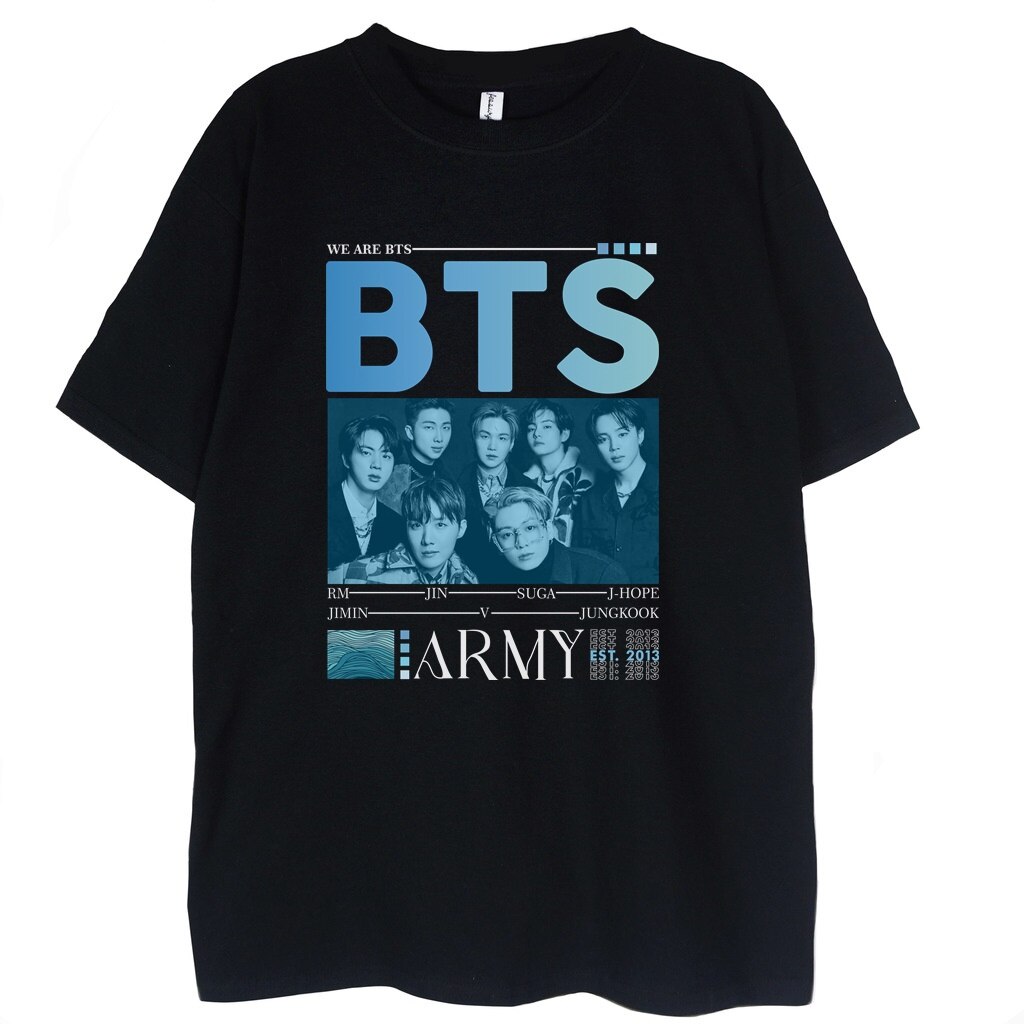 t-shirt czarny bts-army