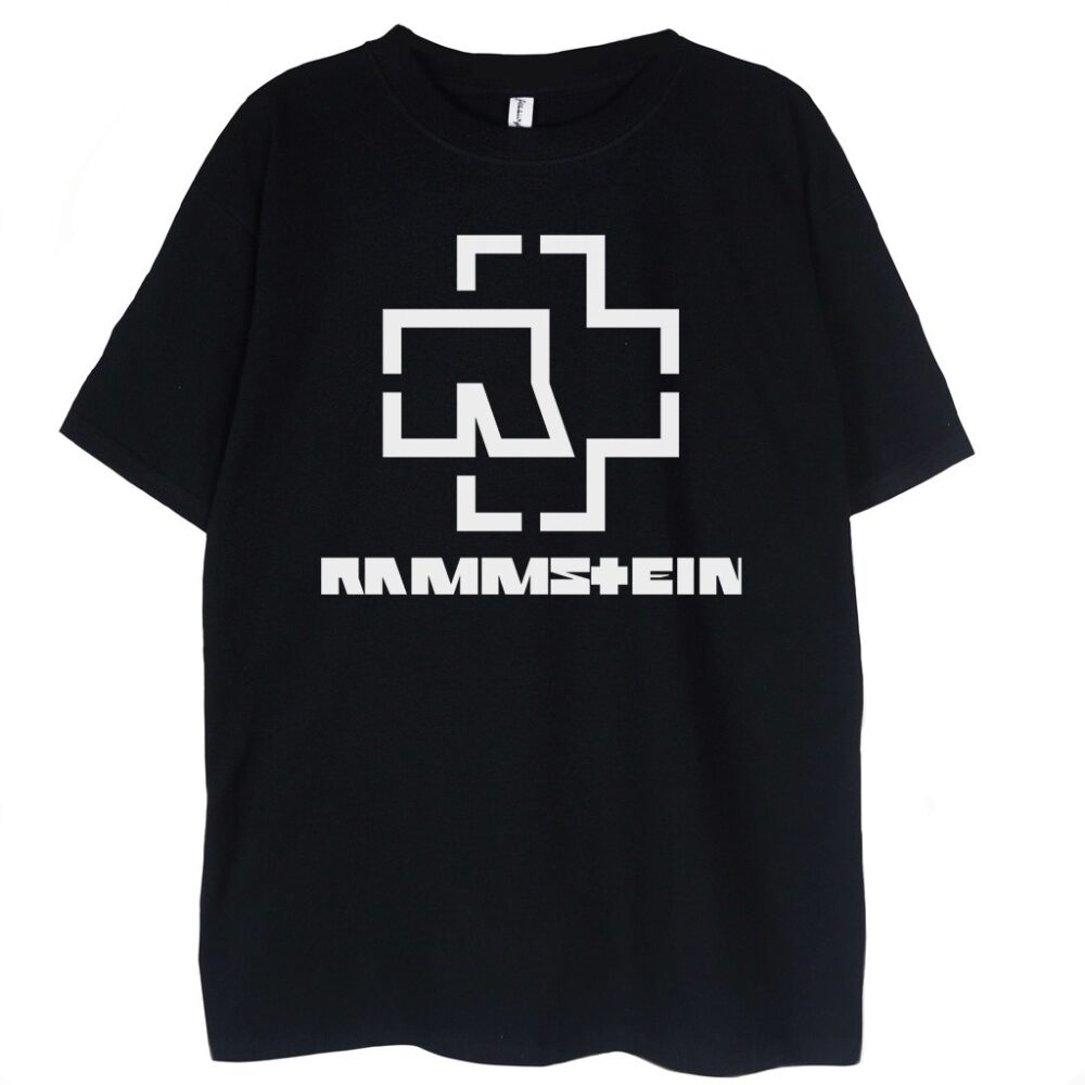 t-shirt czarny z grafiką Rammstein Logo