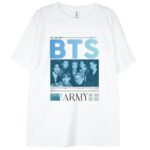 t-shirt biały bts-army