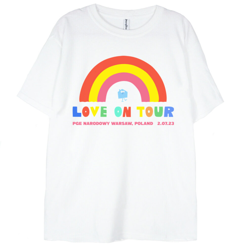 t-shirt biały z grafiką harry styles love on tour
