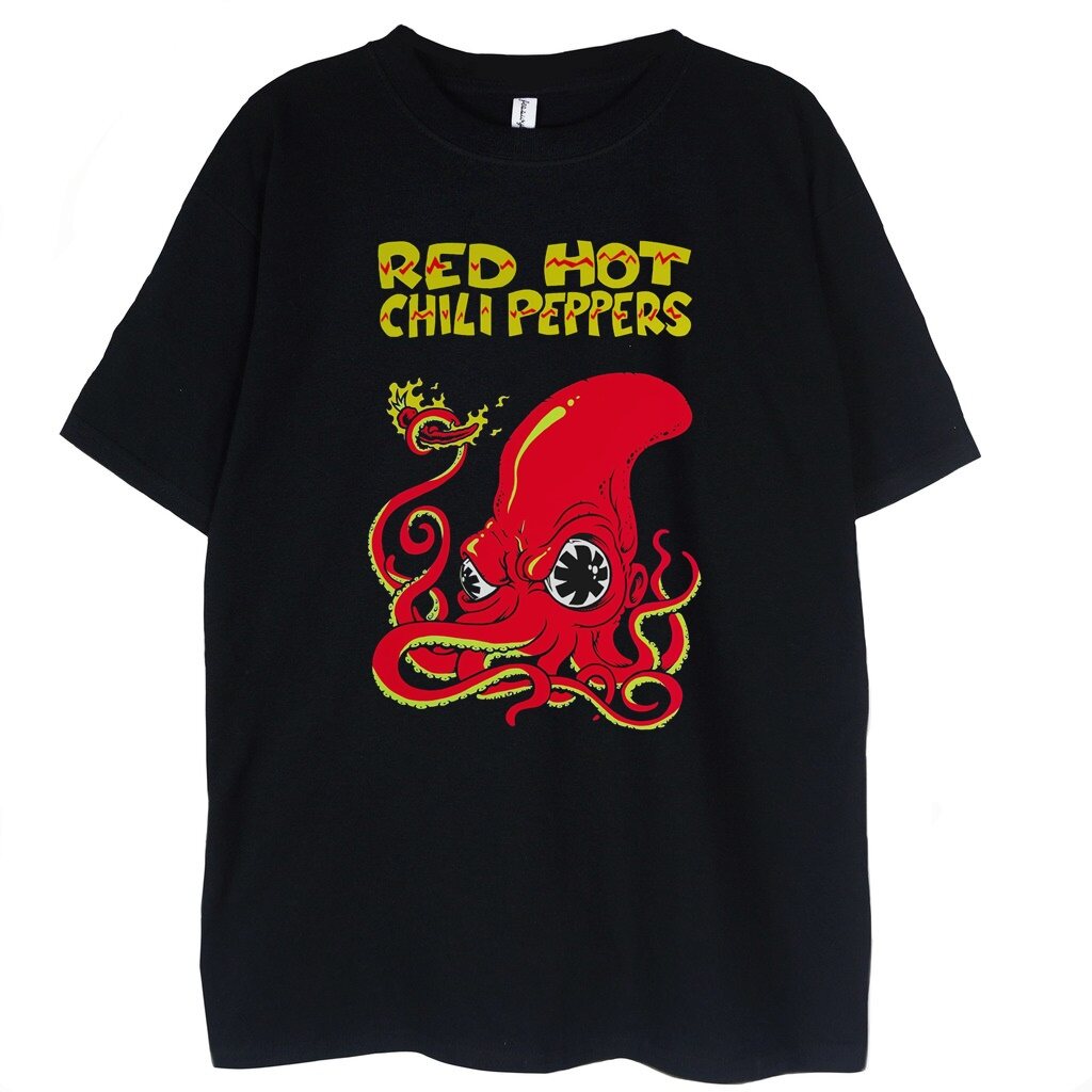 czarna koszulka red hot chili peppers octopus