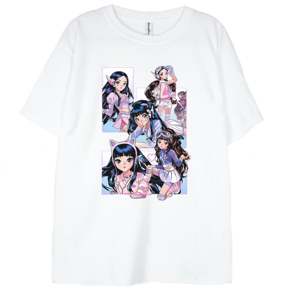 biała koszulka newjeans anime girl