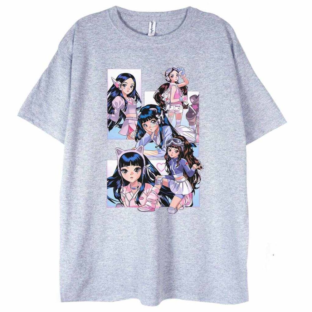 szara koszulka newjeans anime girl
