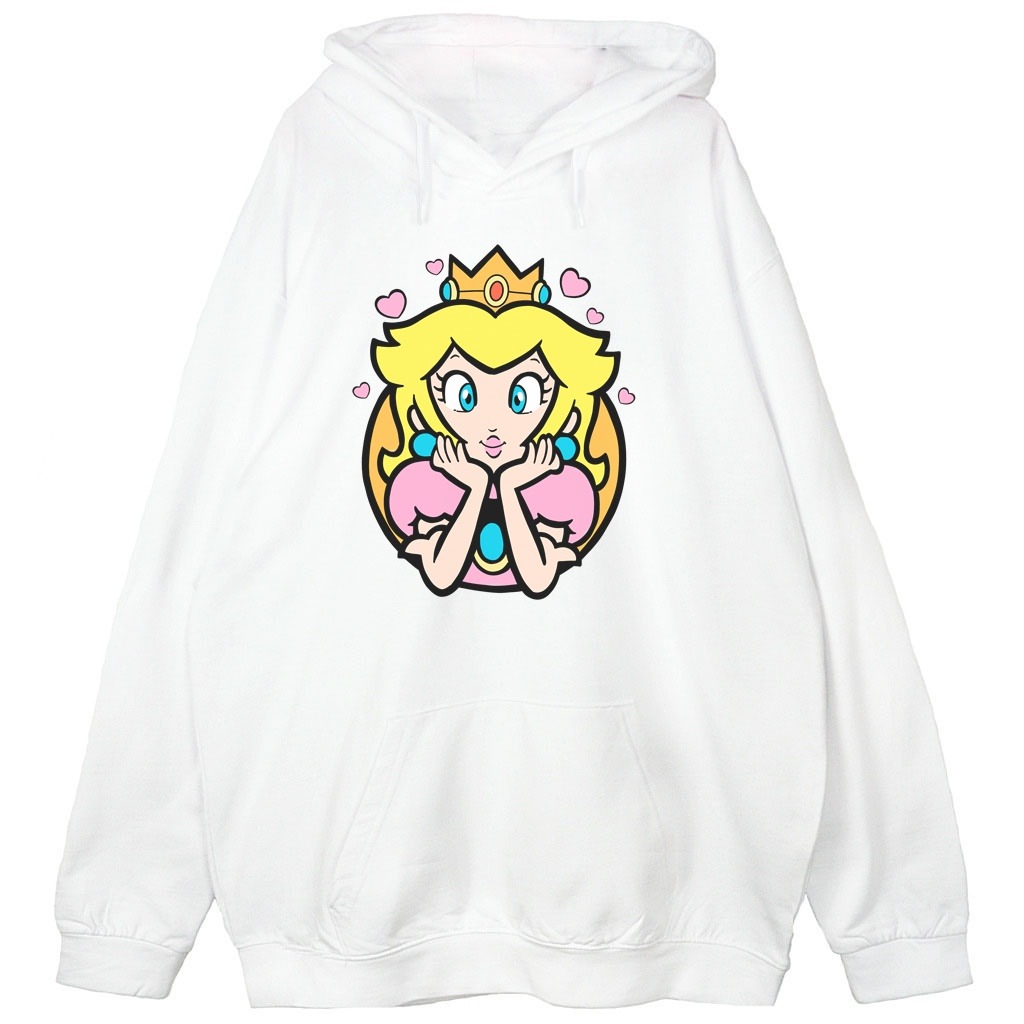 biała bluza z księżniczką Peach z Mario Bros