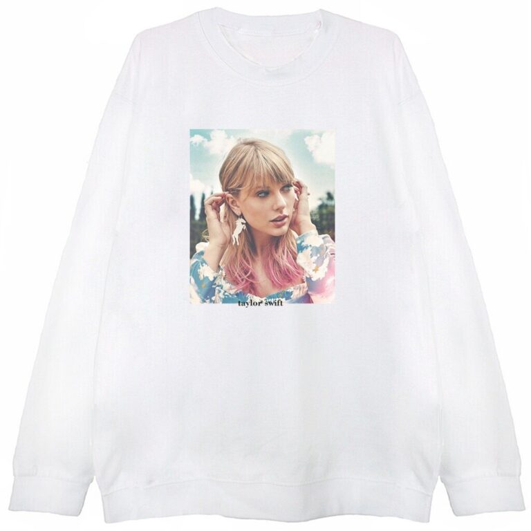 biała bluza z nadrukiem Taylor Swift Pastel