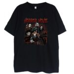 czarna koszulka z motywem horrorów movie it koszmar z ulicy wiązów halloween scream