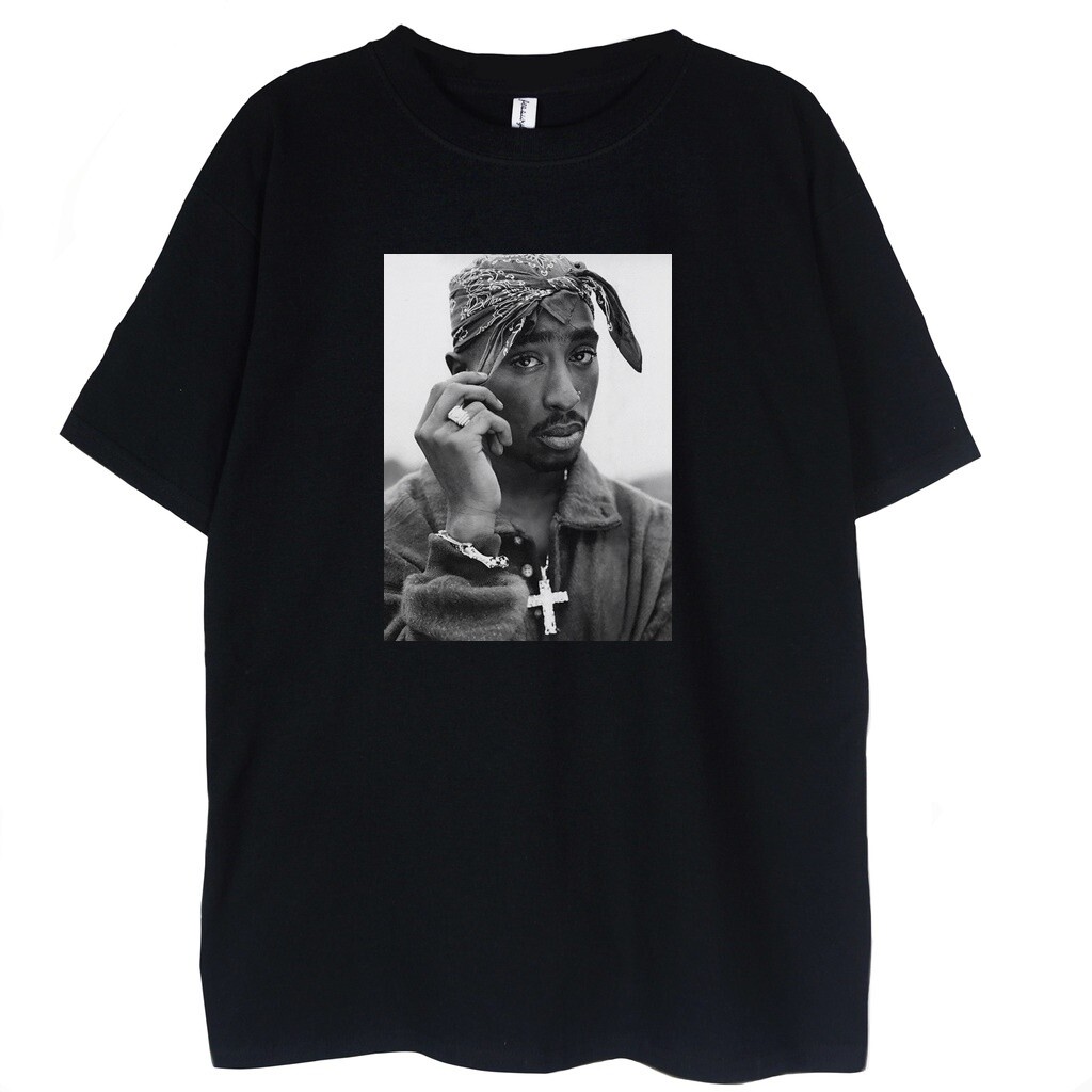 czarna koszulka z grafika zdjęcia tupac 2pac