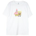 biała koszulka z nadrukiem spongebob and patrick