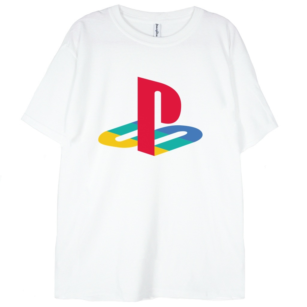 koszulka biała playstation logo