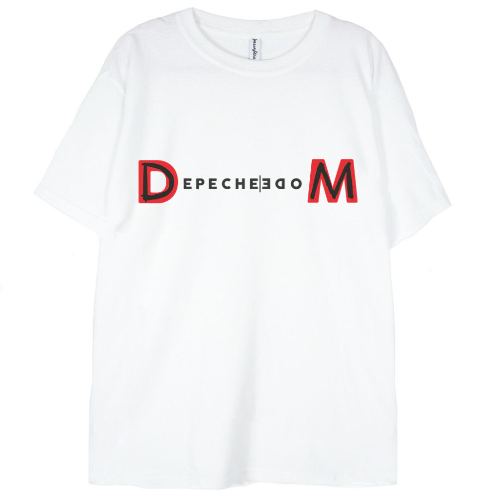 biała koszulka depeche mode logo