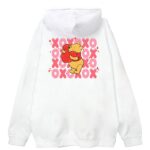 biała bluza z kapturem kubuś puchatek xoxo tył