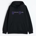 Czarny hoodie Depeche Mode Vintage z fioletowym logo na przodzie