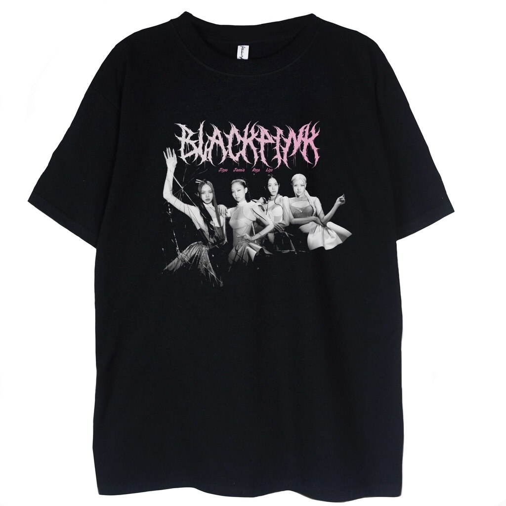 czarna koszulka blackpink goth