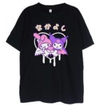 czarna koszulka kuromi and my melody