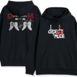 Podwójny widok czarnego hoodie Depeche Mode Memento Mori: przód i plecy