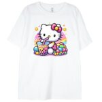 biała koszulka hello kitty bubble tea