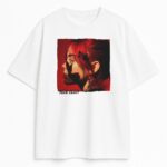 T-shirt Billie Eilish Red z czerwonym nadrukiem na białym tle
