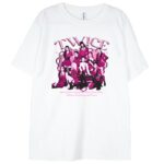 biała koszulka twice pink