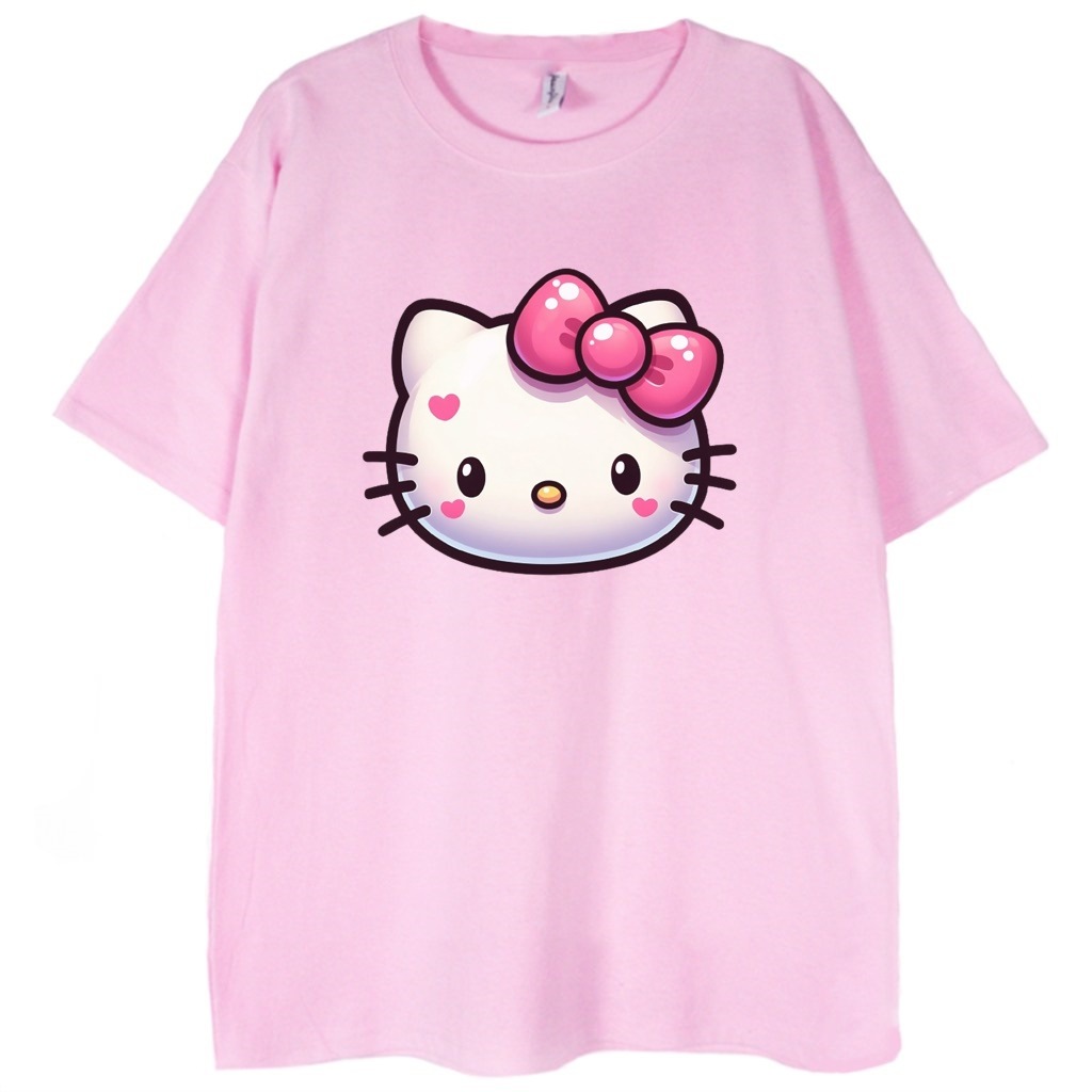 różowa koszulka hello kitty cute