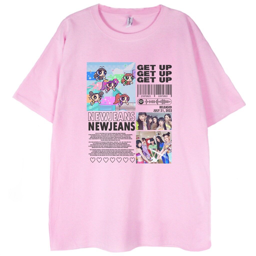 różowa koszulka newjeans powerpuff
