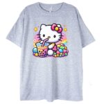 szara koszulka hello kitty bubble tea