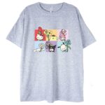szara koszulka sanrio flowers