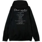 czarna bluza z kapturem ariana grande eternal sunshine cd tył