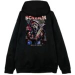 czarna bluza z kapturem scream tył