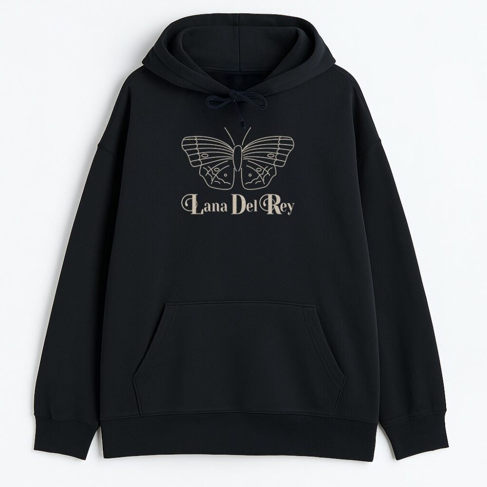 Bluza Lana Del Rey Happiness is a Butterfly z motylem i logo na froncie