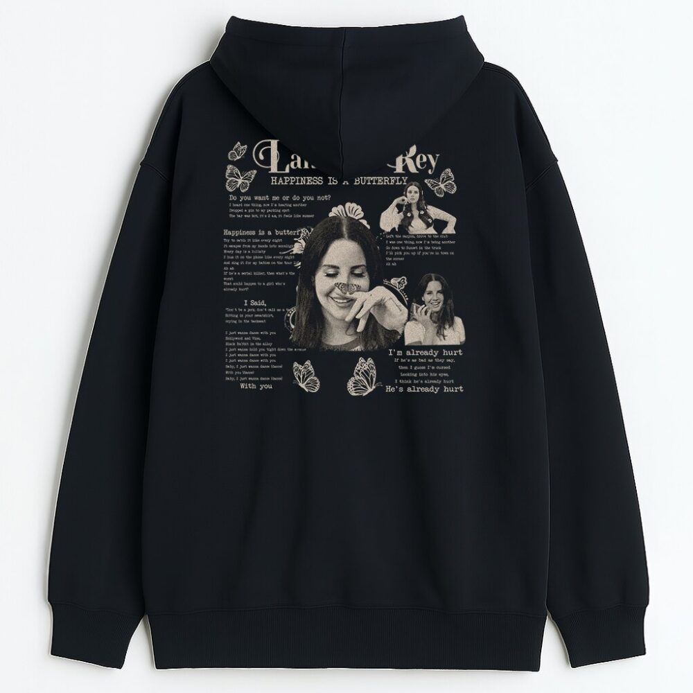 Dwustronna bluza z kapturem Lana Del Rey Butterfly — zdjęcie 3