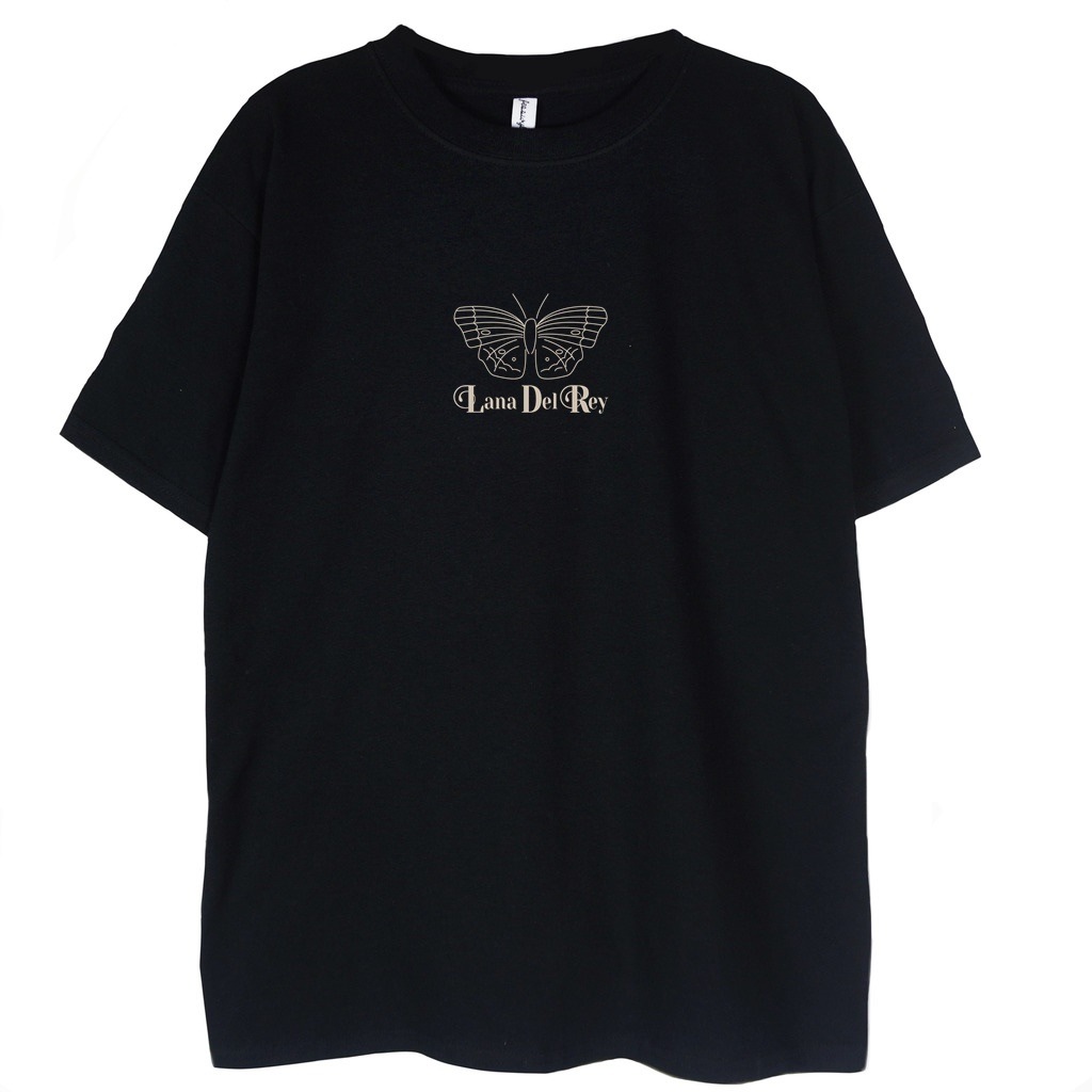 czarna koszulka lana del rey happiness is a butterfly przód