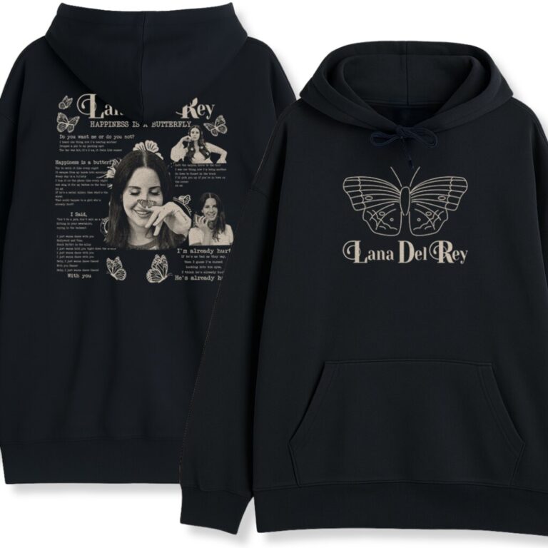 Dwustronna bluza z kapturem Lana Del Rey Butterfly