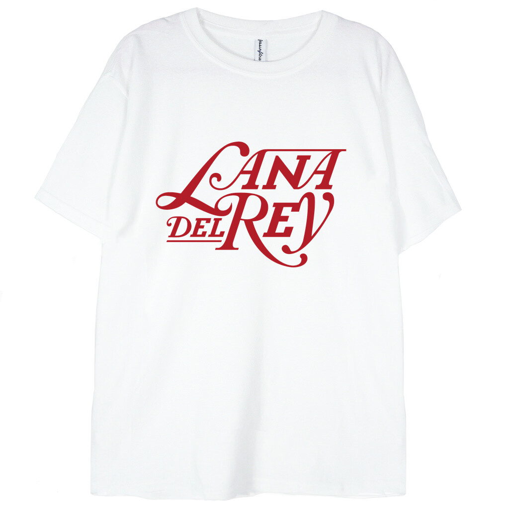 biała koszulka lana del rey logo