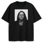 Czarna koszulka Lana Del Rey Aesthetic z czarno-białą grafiką