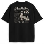 Tył koszulki Lana Del Rey Butterfly z kadrami i cytatami