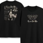 T-shirt Lana Del Rey Butterfly – przód z motylem i tył z grafiką