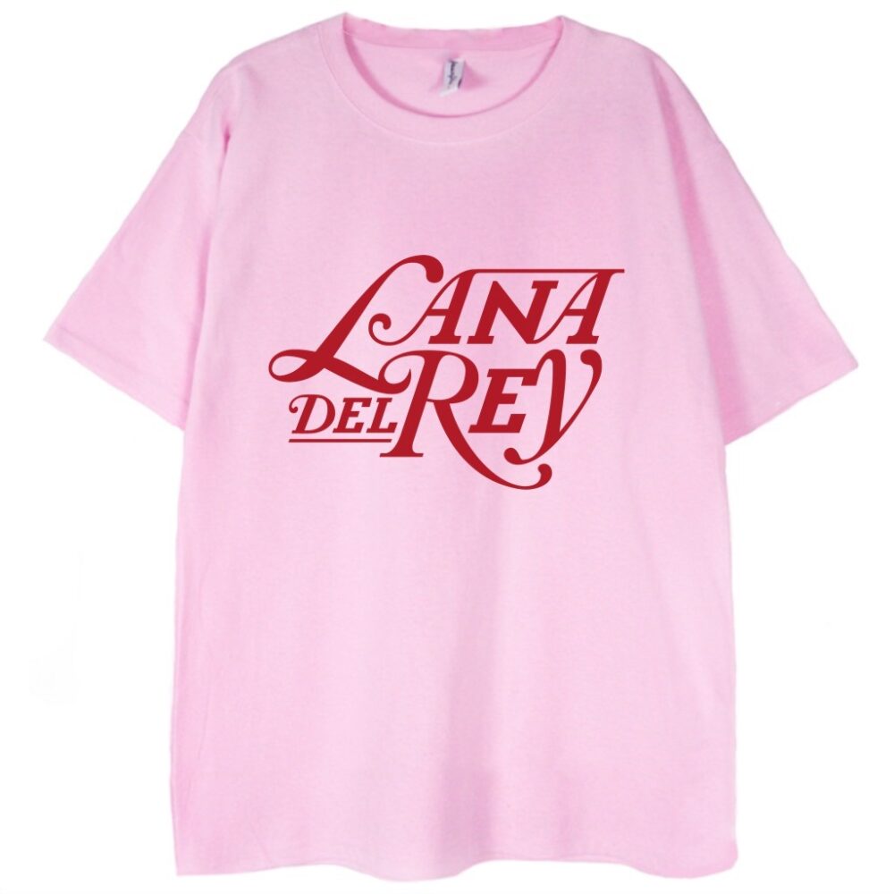 Różowa koszulka lana del rey logo