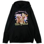 czarna bluza z kapturem puppy vibe check