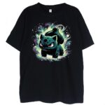 czarna koszulka bulbasaur colors