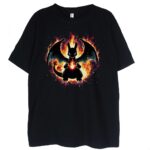 czarna koszulka charizard fire
