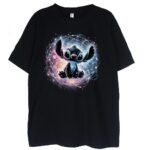 czarna koszulka stich colors