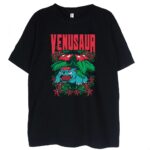 czarna koszulka venusaur pokemon