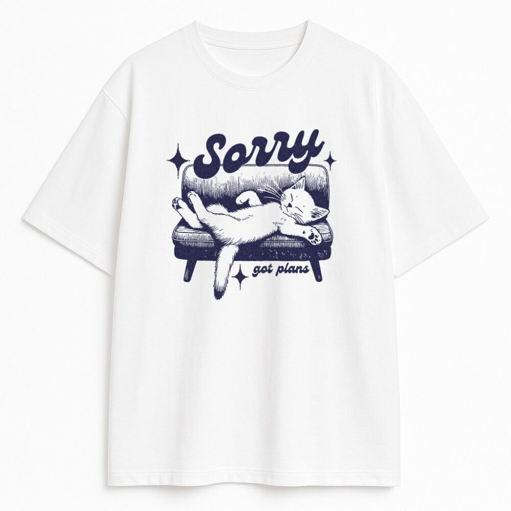T-shirt Cat Sorry Got Plans — zdjęcie 3