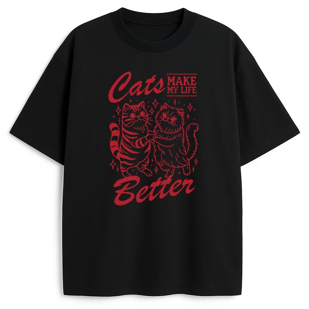 T-shirt Cats Make My Life Better — zdjęcie 3