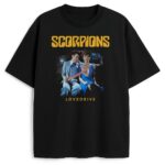 Czarna koszulka Scorpions Lovedrive z grafiką kultowej okładki albumu