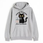 Szara bluza z kapturem kot i kawa - praktyczna kieszeń kangurka