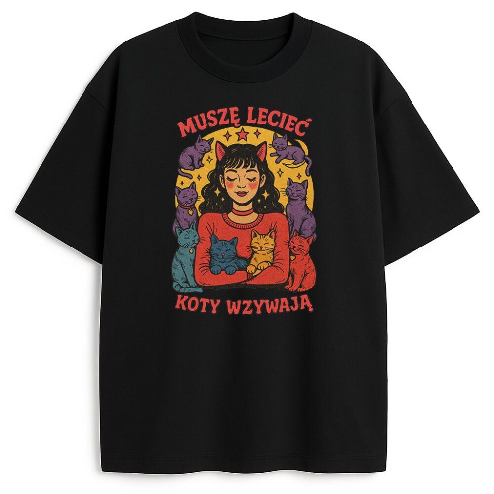 T-shirt Muszę Lecieć Koty Wzywają — zdjęcie 4