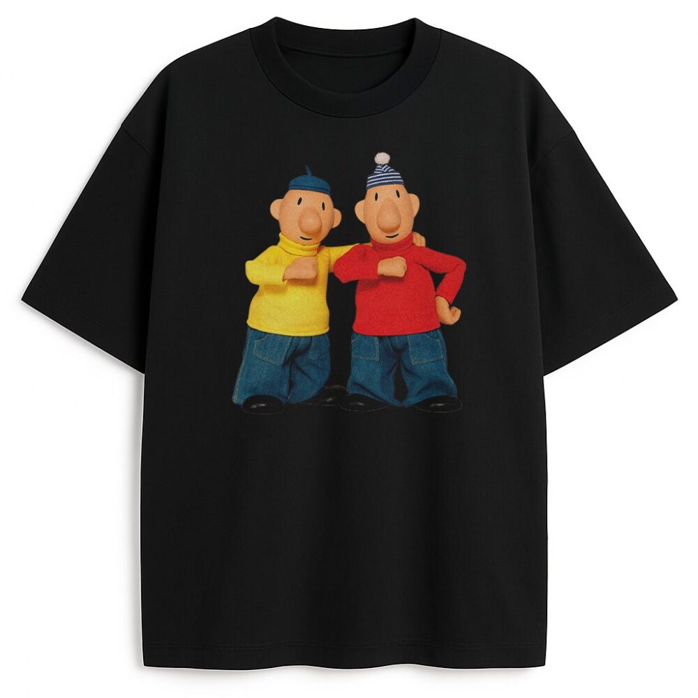 T-shirt Sąsiedzi Pat i Mat czarny – zabawny nadruk postaci