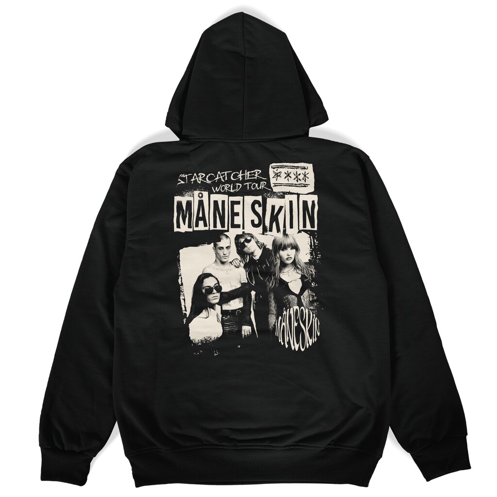 czarna bluza z kapturem tył maneskin starcatcher bluza dwustronna z kapturem Maneskin Starcatcher - obrazek 1